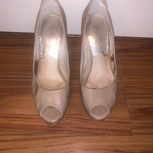 Michael Kors Nude Peep Toe Pumps